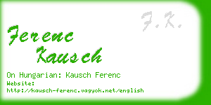 ferenc kausch business card